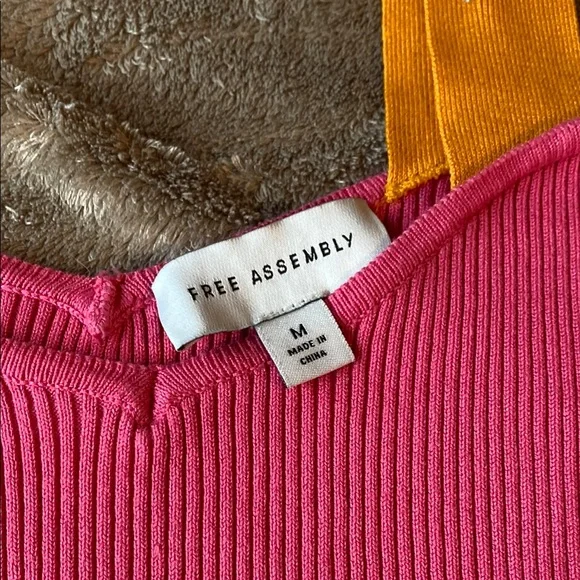 Vibrant Pink Long Sleeve Knit Blouse - Picture 2 of 6